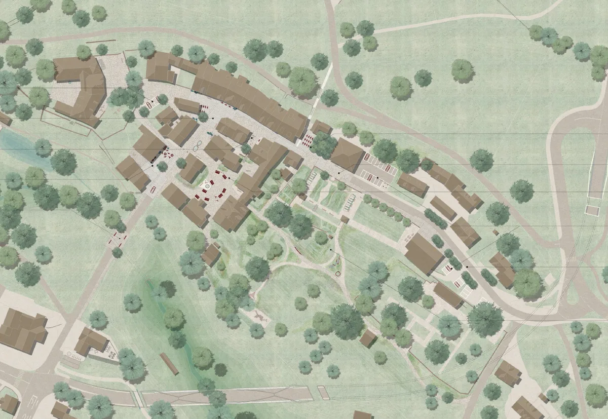 Eine Grafik von Grüningen, wie es in Zukunft aussehen könnte.